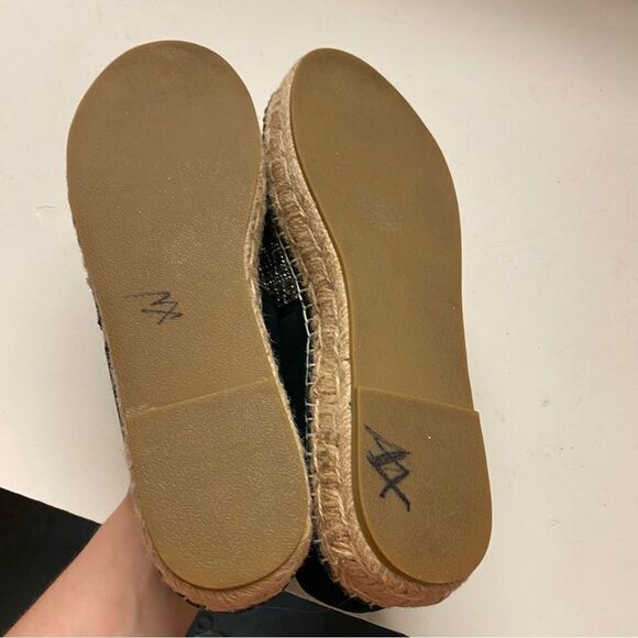 STEVE MADDEN Proud Black Silver Embellished Leather Platform Espadrilles shoe 10 - Picture 12 of 12